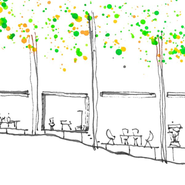 segado arquitectos croquis linares jaén dibujo ampliación colonia cruz