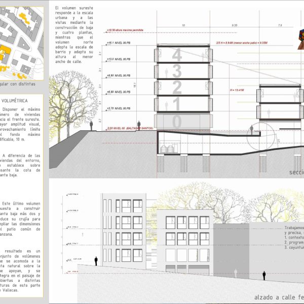 panel vallecas concurso emvs madrid mch collective housing wajnerman brechner segado viviendas sección maqueta volumen