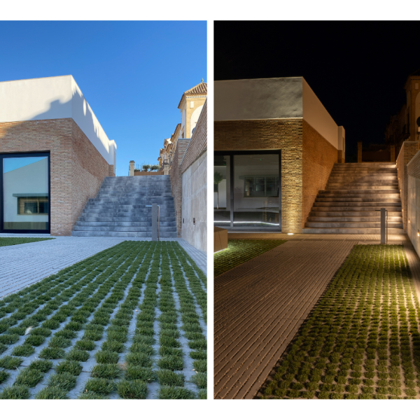 arjonilla centro sociocultural segado arquitectos diseño fachada plaza acceso día ladrillo visto cristaleras