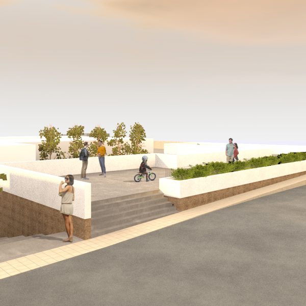 arjonilla centro sociocultural segado arquitectos diseño plaza superior terraza día ladrillo visto vegetación urbana