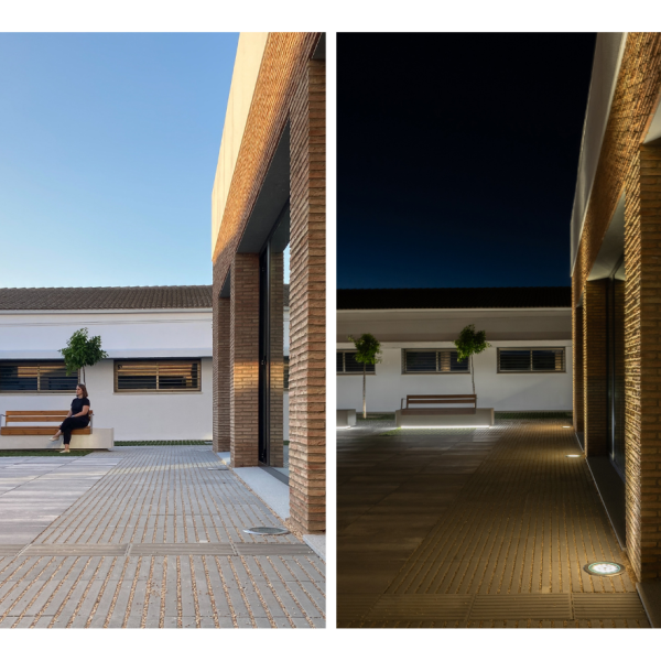 arjonilla centro sociocultural segado arquitectos diseño fachada plaza acceso día ladrillo visto cristaleras