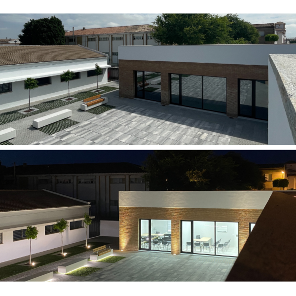 arjonilla centro sociocultural segado arquitectos diseño fachada plaza acceso día ladrillo visto cristaleras