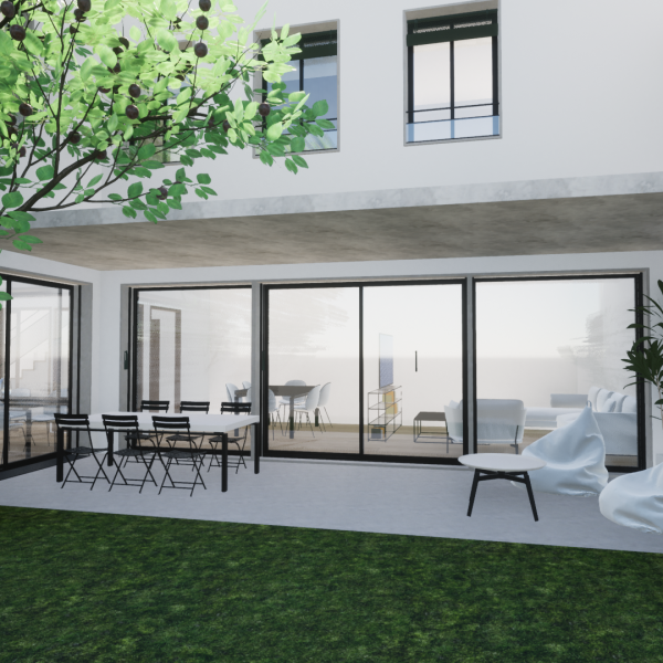 diseño vivienda unifamiliar casa segado arquitectos patio árbol luz espacio porche