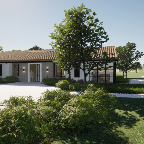 romerosa ecológica desconectada sostenible guadalajara casa rural moderno segado arquitectos volumen acceso paisaje