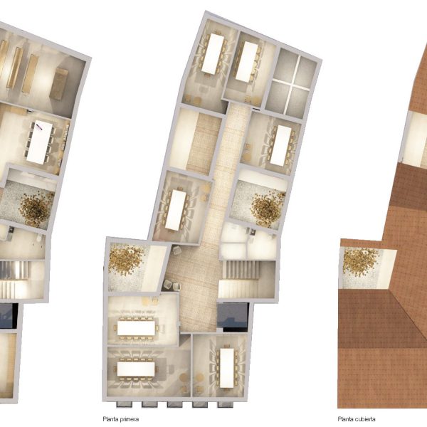 centro parroquial san roque arjonilla jaén segado arquitectos diseño plantas patios render