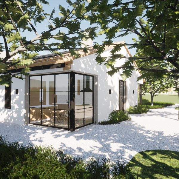 romerosa ecológica desconectada sostenible guadalajara casa rural moderno segado arquitectos paisaje lateral