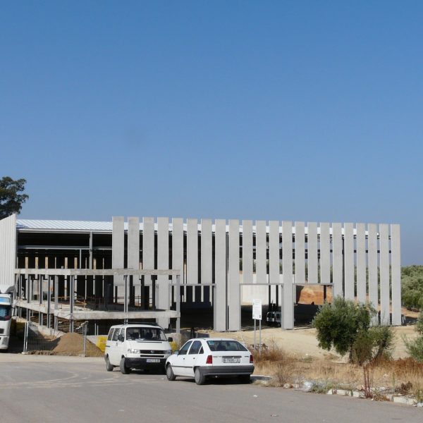 Edificio industrial en olivar de arjonilla jaén VMV segado arquitectos fachada placas prefabricadas hormigón oficinas obra conjunto