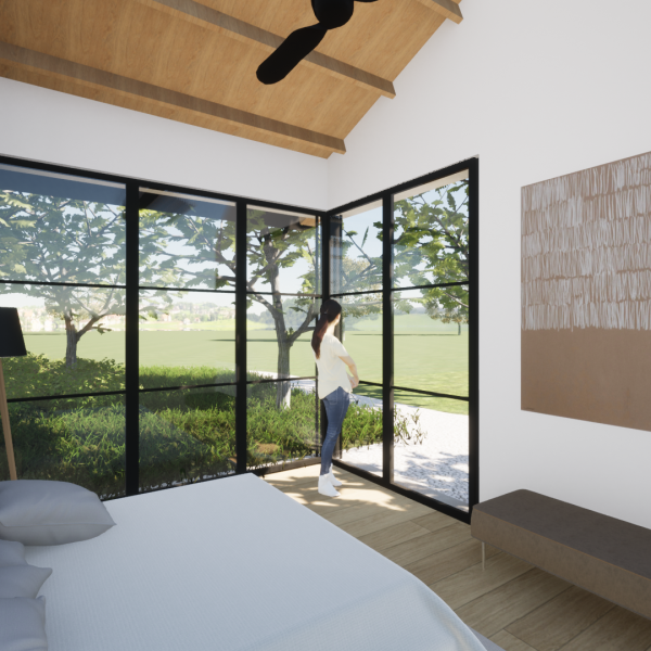 romerosa ecológica desconectada sostenible guadalajara casa rural moderno segado arquitectos dormitorio doble altura
