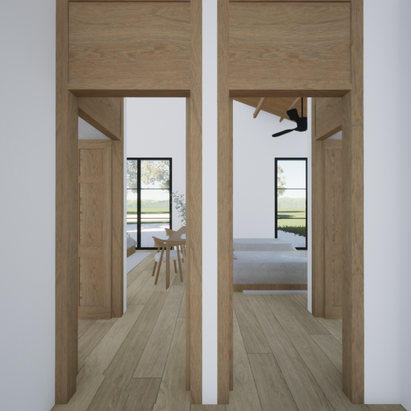 romerosa ecológica desconectada sostenible guadalajara casa rural moderno segado arquitectos vestíbulo luz madera