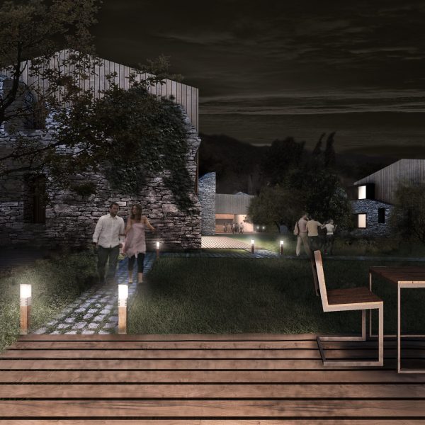 proyecto fin carrera juana segado universidad navarra jánovas centro social deportivo huesca render madera rehabilitación nocturna