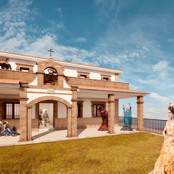 segado arquitectos proyectos reformas casa cofradía madrid andújar sierra romería fachada fotomontaje render