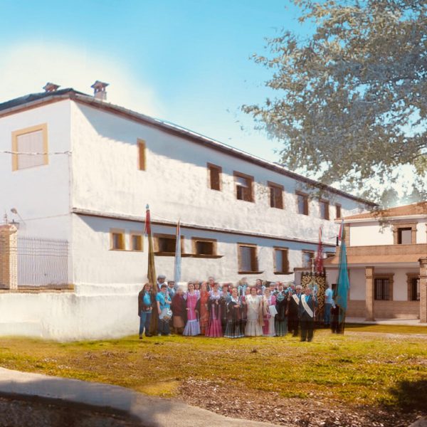 segado arquitectos proyectos reformas casa cofradía madrid andújar sierra romería patio acceso fotomontaje render