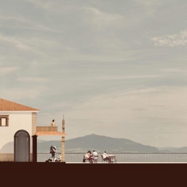 segado arquitectos proyectos reformas casa cofradía madrid andújar sierra romería alzado lateral fotomontaje render