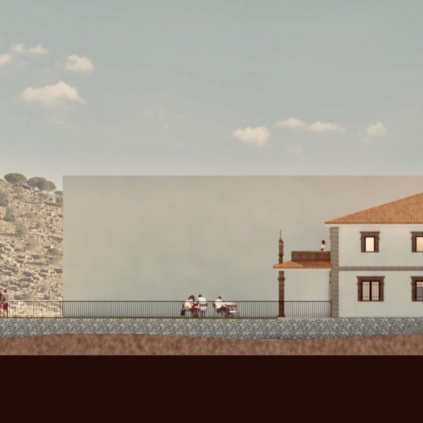 segado arquitectos proyectos reformas casa cofradía madrid andújar sierra romería alzado lateral fotomontaje render